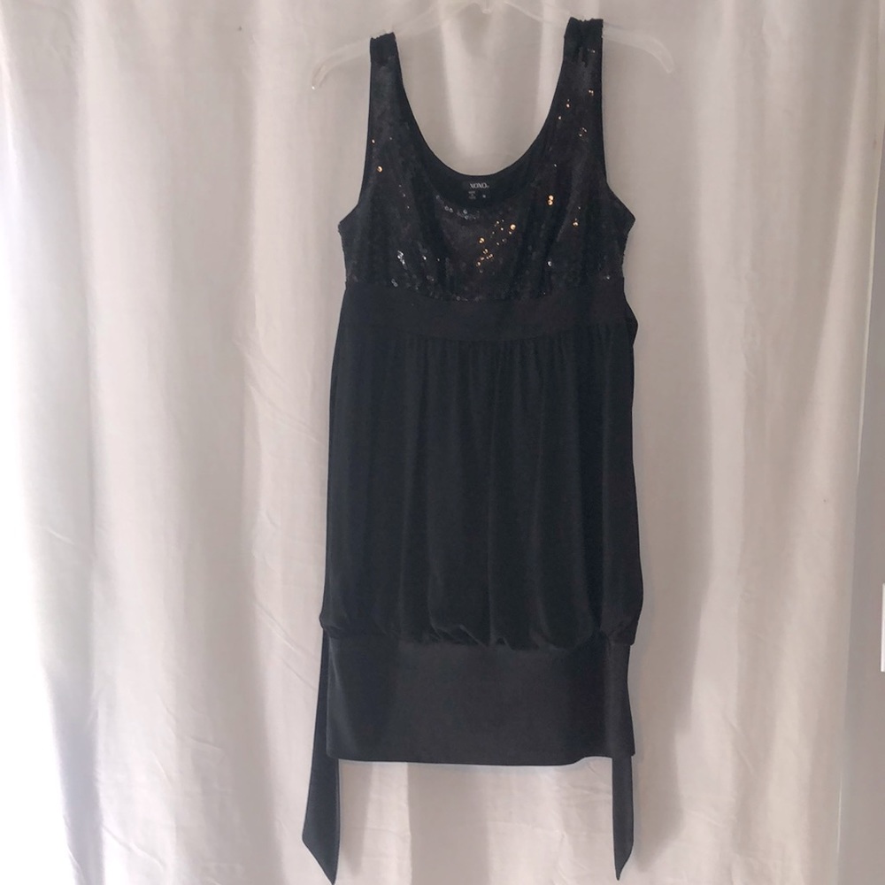 Black and Sequins Short Dress